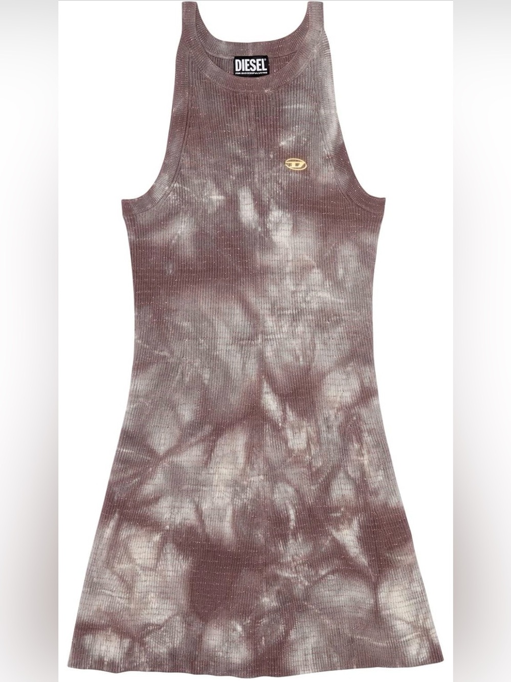 DIESEL A-Line Tie-Dye Ribbed Tank Dress